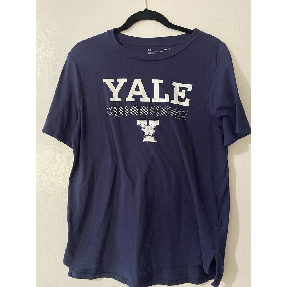 Under Armour Yale Bulldogs Women's Navy Blue‎ Short Sleeve T-shirt Size L Loose